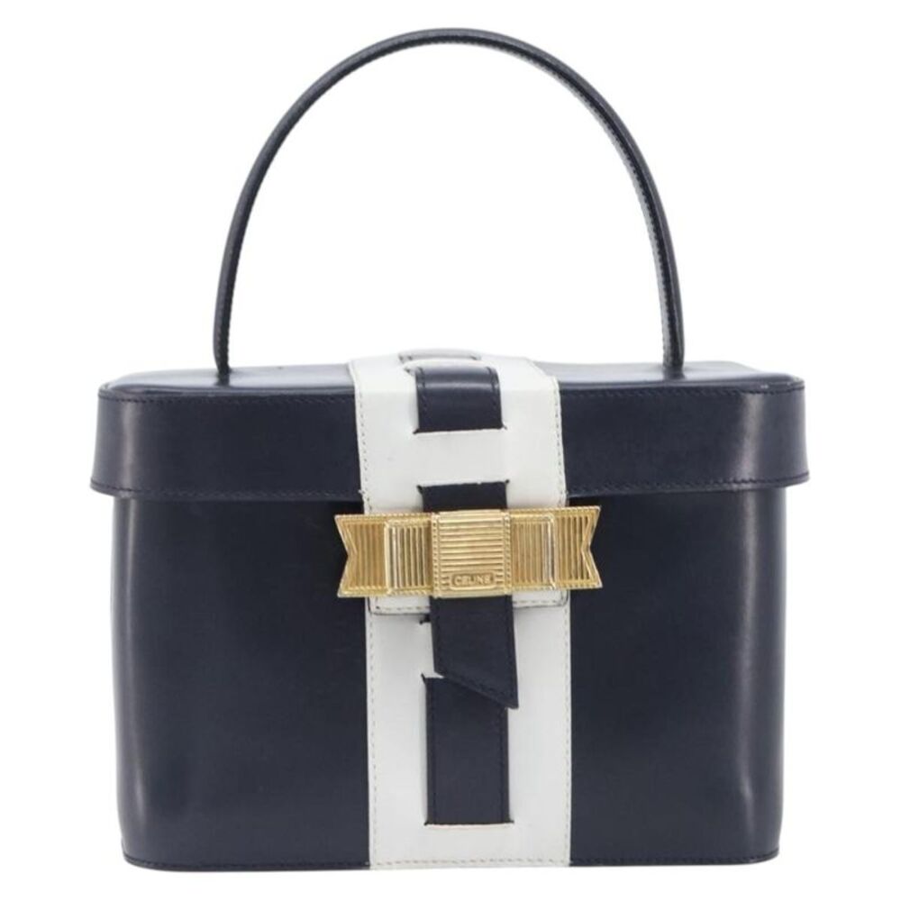 Celine Handbag Leather Navy Leather Handbag